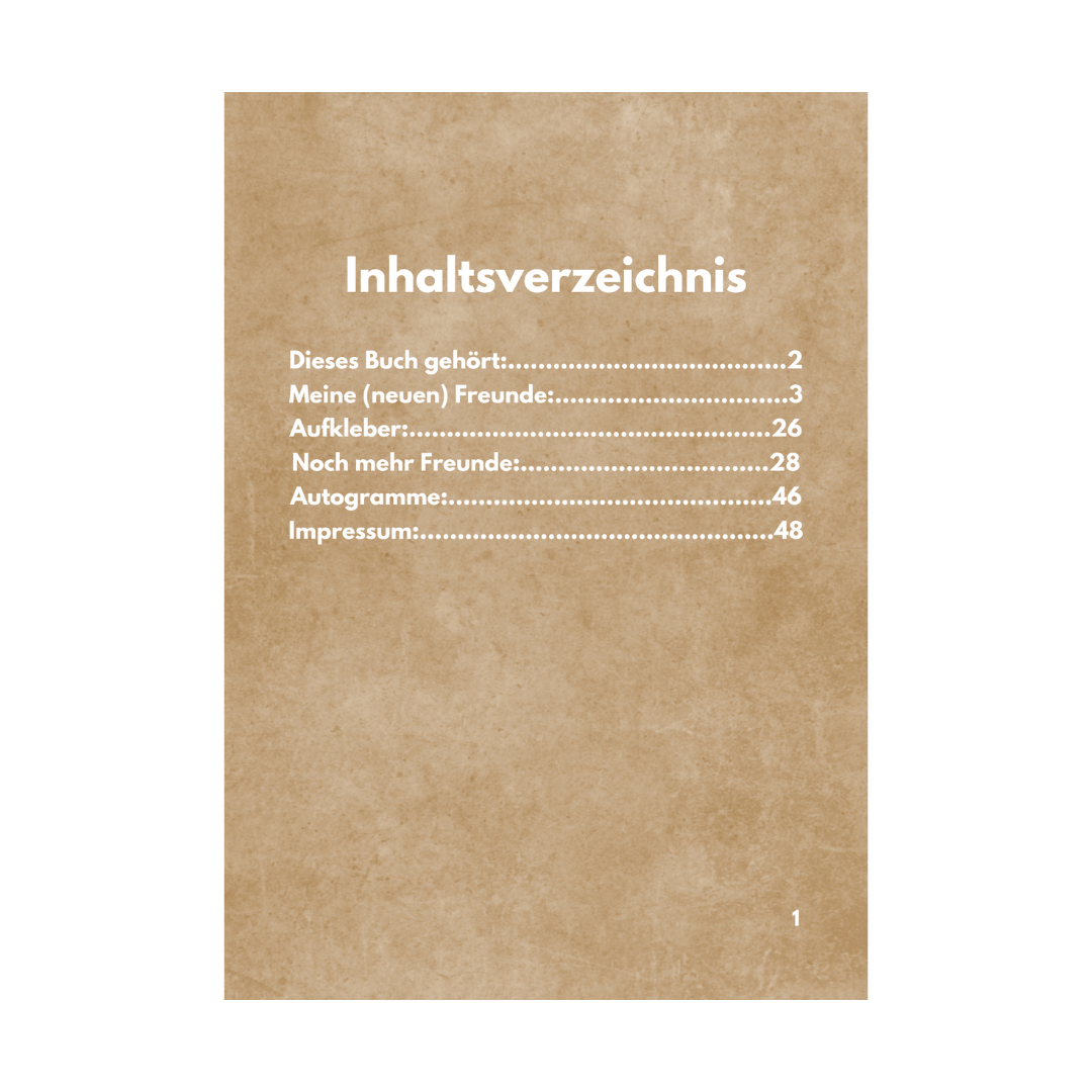 inhaltsverzeichnis party freundebuch